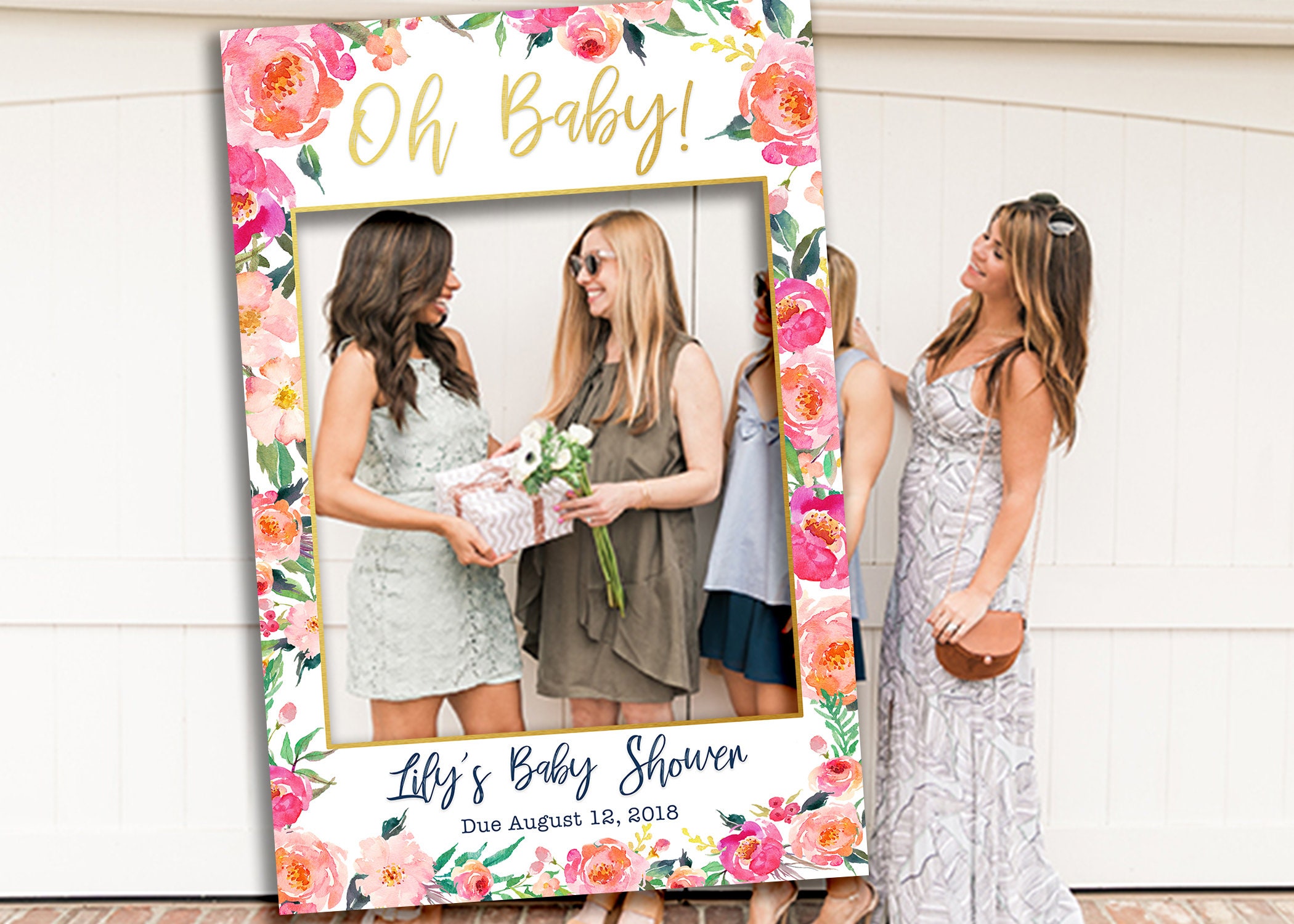 Baby Shower Photo Booth Frame Printable Photo Prop Frame Etsy