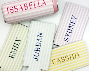 Monogrammed Slim Can Cooler Personalized Bachelorette Favor Grandmillennial Skinny Can Cooler Custom Bridal Party Gift Bridesmaid Gift Idea