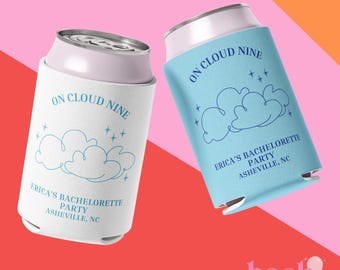 On Cloud 9 | On Cloud Nine | On Cloud Wine | Coastal Bachelorette Party | Custom Cooler | Winery Bach | Bachelorette Party Favor Can Cooler