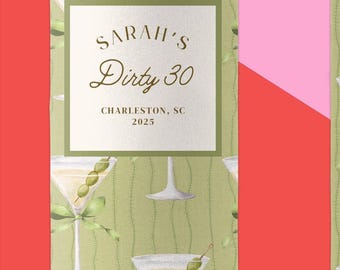 Dirty Thirty Birthday Party Favors | Martini Birthday Can Cooler | Dirty 30 | 21st Birthday | Bikinis and Martinis | Custom Party Favors