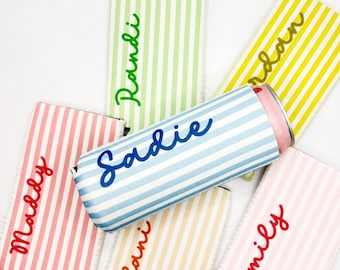 Personalized Coastal Name Can Cooler | Custom Bachelorette Party Can Cooler | Coastal Grandmother | Custom Party Favors