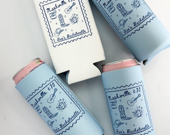 Enfriadores de latas personalizados para despedidas de soltera en Nashville / Enfriador de latas personalizado para despedidas de soltera con temática del Último Rodeo / Recuerdos para fiestas / Nashville, Austin, Texas