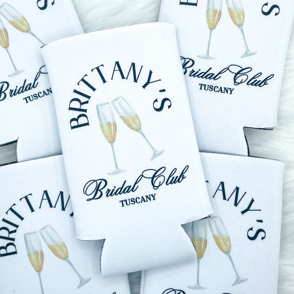 Personalized Champagne Cocktail Bachelorette Can Cooler | Coastal Can Cooler | Beach Bachelorette Party | Palm Springs | Custom Party Favors