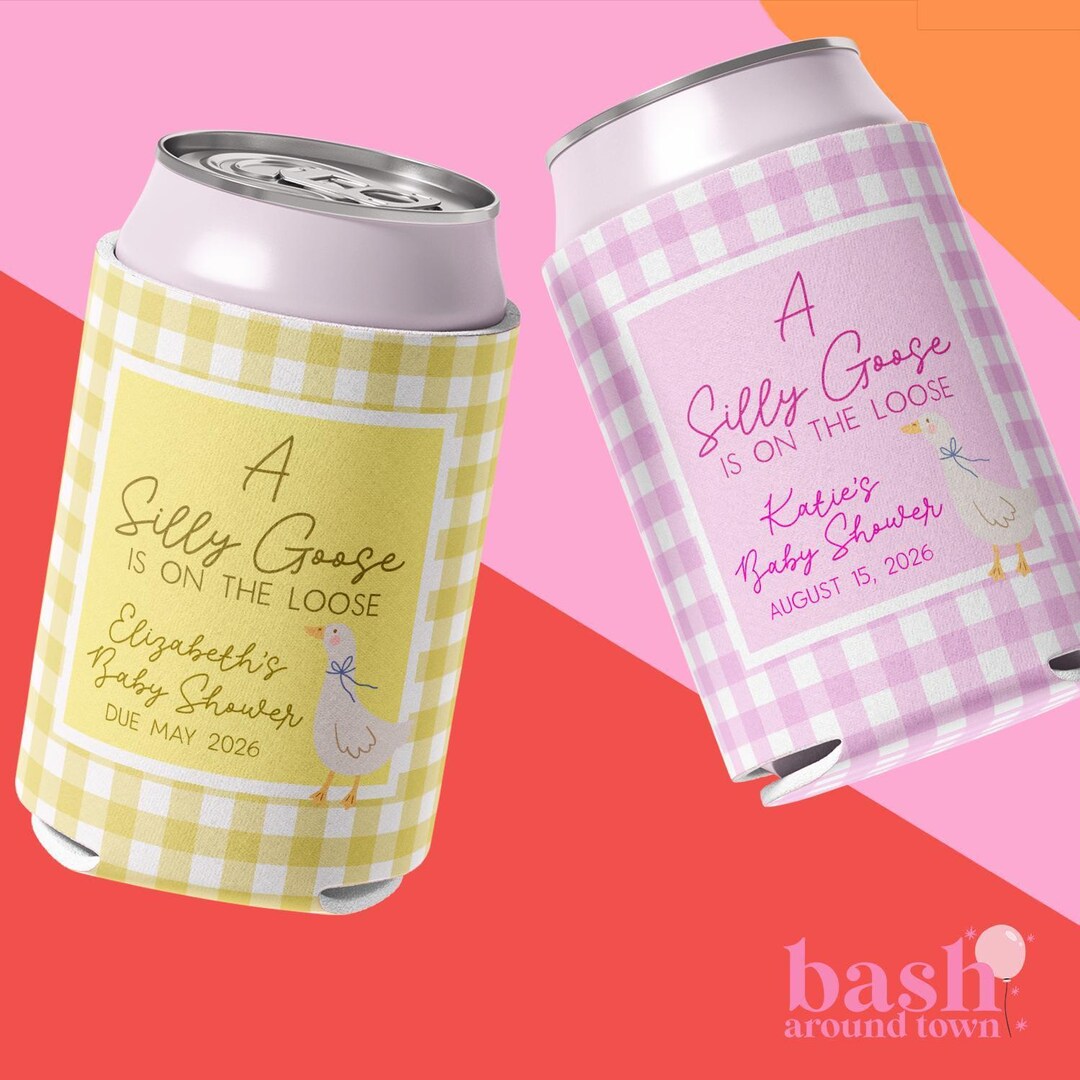 A Silly Little Goose is on the Way Baby Shower Can Coolers ...