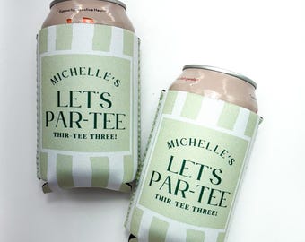 Let's Par Tee, Golf Can Cooler, Can Cooler, Golf, Favor, Party, Golf Day, Golf Outing, Gift, Personalized, Golf Beer, Beer Holder, Fore Tee