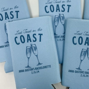 Last Toast on the Coast | Coastal Cocktail Country Club Bachelorette | Can Cooler Bachelorette Party | Custom Can Cooler | Coastal Bachelor