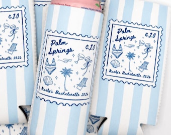 Personalized Coastal Bachelorette Can Cooler | Custom Can Cooler | Beach Bachelorette Party | Coastal Bridesmaid Gifts | Custom Party Favors
