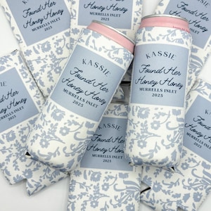 Personalized Coastal Bachelorette Can Cooler | She Found Her Honey Honey | Beach Bachelorette Party | Mamma Mia | Custom Party Favors