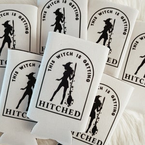 This Witch is Getting Hitched | Witch Bachelorette | Spooky Bride | Halloween Bachelorette 'Til Death Do Us Party Personalized Party Favors