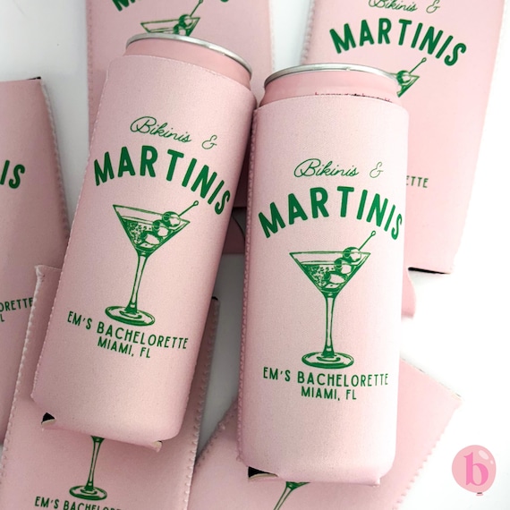 Bikinis and Martinis Beach Bachelorette | Beach Bachelorette Can Cooler | Last Splash | Last Toast | Scottsdale | Custom Party Favors