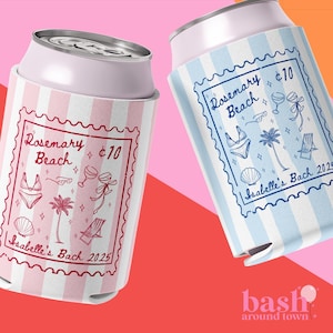 Personalized Coastal Bachelorette Can Cooler | Custom Can Cooler | Beach Bachelorette Party | Coastal Bridesmaid Gifts | Custom Party Favors