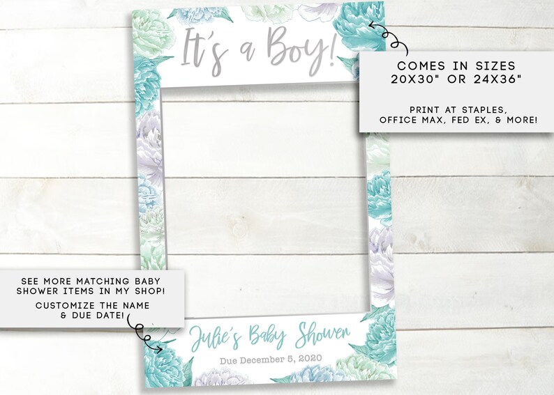 Baby Shower Photo Booth Frame Baby Shower Picture Frame Etsy