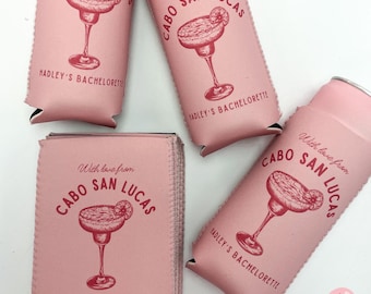 Personalized Coastal Cocktail Bachelorette Can Cooler | Custom Can Cooler Beach Bachelorette Party | Florida Scottsdale Custom Party Favors