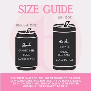 Personalized Coastal Bachelorette Can Cooler | Ticking Stripe Custom Can Cooler | Beach Bachelorette Party | Coastal Grandma | Party Favors image 10