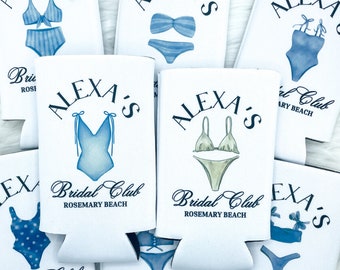 Personalized Coastal Bachelorette Can Cooler | Custom Can Cooler | Beach Bachelorette Party | Something Blue | Florida | Custom Party Favors