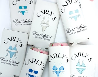 Personalized Coastal Bachelorette Can Cooler | Custom Can Cooler | Beach Bachelorette Party | Last Splash | Florida | Custom Party Favors
