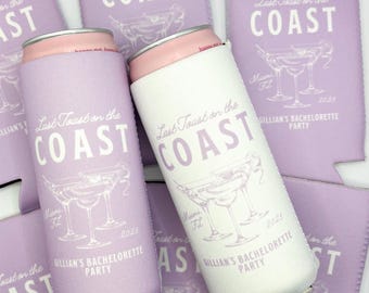 Last Toast on the Coast | Coastal Cocktail Country Club Bachelorette | Can Cooler Bachelorette Party | Custom Can Cooler | Coastal Bachelor