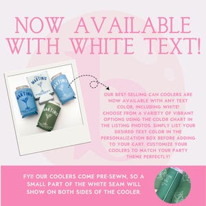 a pink and white flyer with a picture of some items