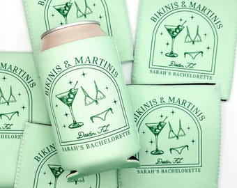 Bikini i martini na wieczór panieński na plaży | Chłodziarka na puszki na wieczór panieński na plaży | Ostatni plusk | Ostatni toast | Rosemary Beach FL | Spersonalizowane upominki na imprezę