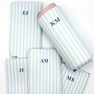 Monogrammed Slim Can Cooler Personalized Bachelorette Favor Grandmillennial Skinny Can Cooler Custom Bridal Party Gift Bridesmaid Gift Idea
