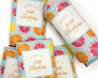 Personalized Main Squeeze Bachelorette Can Coolers | Lemon Bridal Favors | Bachelorette Party | Citrus Can Coolers | Lemon Bachelorette