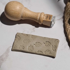Timbro con motivo in argilla Monstera per decorazioni in ceramica, mini foglia di Monstera per texture in argilla polimerica, forniture per argilla e forniture per sapone