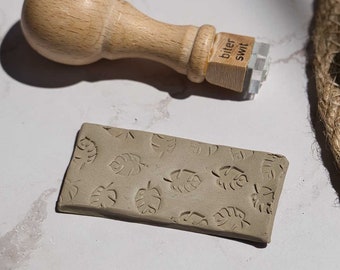 Monstera clay pattern stamp for pottery decorations, mini monstera leaf for polymer clay texture, clay supplies and soap supplies