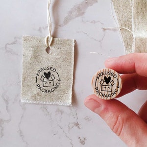 Hergebruikte verpakkingsstempel voor hergebruikt verzendmateriaal, milieuvriendelijke verpakkingsbenodigdheden, benodigdheden voor kleine bedrijven voor verzending