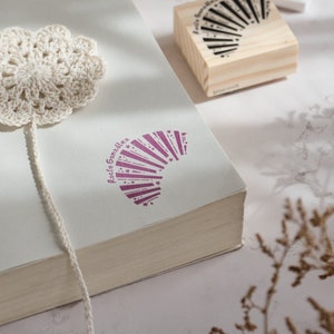 Timbro per biblioteca personalizzato con arcobaleno e stelle, timbro in gomma con ex libris celeste, timbro ex libris personalizzato, regalo per amanti dei libri e lettori