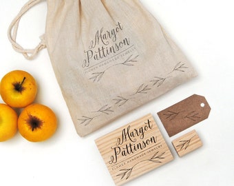 Custom Logo Stamp Set: Large & Small Business Packaging, Personalized labels