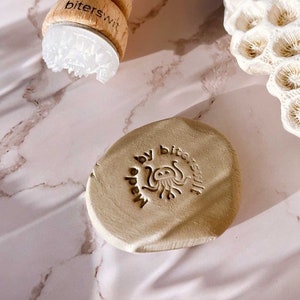 Timbro in ceramica medusa personalizzato con nome o testo personalizzato, timbro per sapone personalizzato, timbro in ceramica a tema marino, regalo originale per ceramista