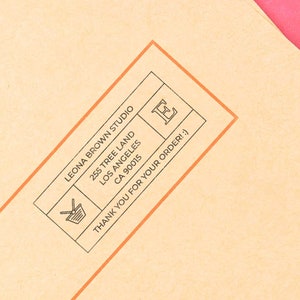 custom business return address stamp for small shops envelopes with icons to choose from image 1