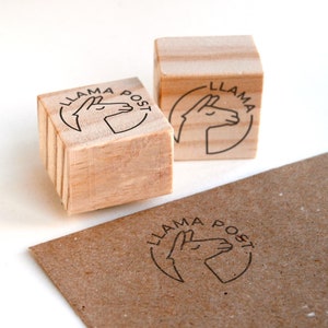 Minimalistisches Lama Gesicht Gummi Stempel für Journaling, Süßes Lama Post Symbol für Schneckenpost und Happy Mail, Lama Tier Bauernhof Stempel für Scrap