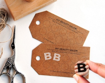 Custom loyalty card stamp with mini letter stamp, loyalty card design stamp, custom letter stamp, frequent buyer card, DIY punch card