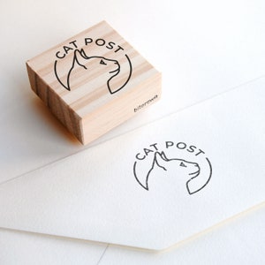 custom cat rubber stamp, cat post stamp for snail mail, cat lover gift, animal stamp, cat mother stamp, mother of cats, cat snail mail stamp