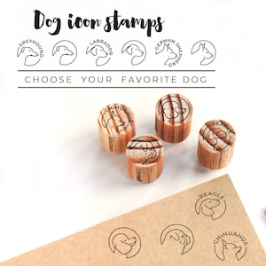 Timbro in gomma per cani, timbro per amanti degli animali domestici per il diario, forniture per scrapbooking per amanti dei cani, design di carlino, levriero, chihuahua e bassotto.