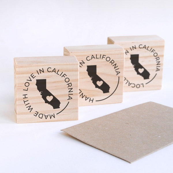 made in California state stamp, locally grown in California state stamp, made with love in California stamp, California local product stamp
