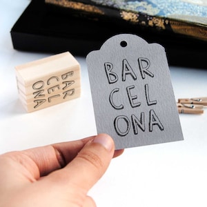 Timbro in gomma di Barcellona per diario di viaggio, forniture fai da te per diario di viaggio in Spagna, accessori per corrispondenza di Barcellona, artigiani viaggiatori