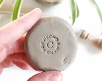 Custom signature pottery stamp with initial and text, initial clay mark stamp and quote, mini pottery stamp for ceramists, gifts for makers