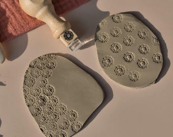 Sea coral texture stamp for pottery, Floral pattern polymer clay tool