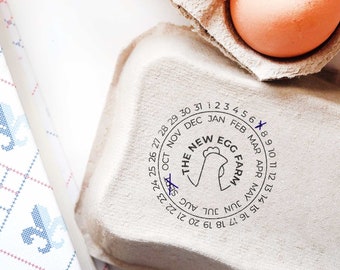 Personalized egg date stamp for egg cartons, chicken egg package date stamp, custom duck egg laid on stamp