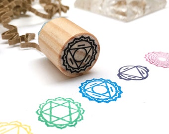 Rubberstempel vijfde chakra voor dagboekdecoratie, ministempel keelchakra voor planners, yogastempels voor plakboek en knutselen