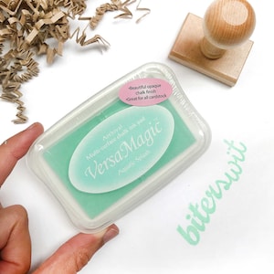 Tampone di inchiostro Aquamarine Versamagic Aquatic Splash, Mini tampone di inchiostro turchese menta per timbri in gomma, Forniture per album di ritagli per progetti estivi fai da te