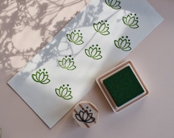 Eenvoudige lotusbloemrubberstempel voor decoratie meditatiedagboek, minimalistische lotusbloem houten stempel, cadeau voor meditatieleraar