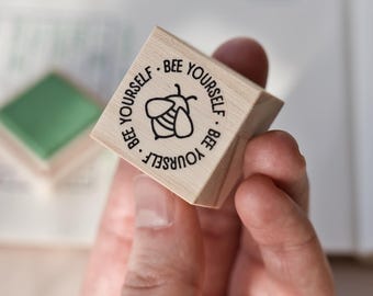 Be yourself stamp pun animal quote, Bee yourself motivational journal supply