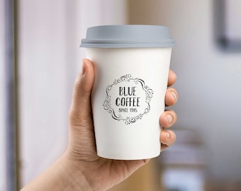 Logo stamp for custom paper cups, coffee shop stamp, coffee sleeve logo stamp, custom take away package stamp, take away cardboard package