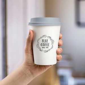 Logo stamp for custom paper cups, coffee shop stamp, coffee sleeve logo stamp, custom take away package stamp, take away cardboard package