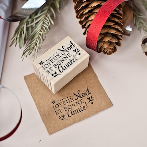 Weihnachtsstempel auf französisch für Feiertagsbriefpapier, Joyeux Noël Stempel, DIY Weihnachtskarten auf französisch