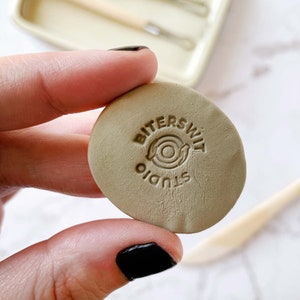 Personalized pottery wheel clay stamp with name or text, Custom wheel throwing acrylic stamp for ceramists, Pottery classes tools
