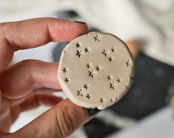 Stars texture clay stamp for pottery decoration, starry sky print stamp for polymer clay and soap, celestial texture clay stamp, DIY